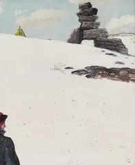 On Terry Ryan’s Hill, Cape Dorset by William Kurelek, mixed media on board, sold Mar 2025