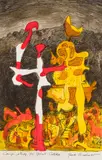 Comp. Study for Spirit Catcher by Jack Shadbolt, 1988, watercolour and ink on paper, sold Mar 2025