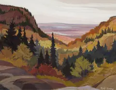 Autumn Colour, Madawaska Valley by Richard Ferrier, acrylic on board, sold Mar 2025