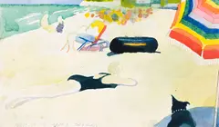 Zoe & Rufus by Greg Curnoe, 1985, watercolour on paper, sold Mar 2025