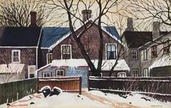 Behind Robert Street by John Kasyn, 1976, watercolour on paper, sold Mar 2025