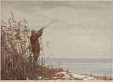 The Duck Hunter by Walter J. Phillips, colour woodcut on paper, sold Mar 2025