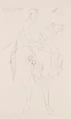 Untitled (Cervantes) by Harold Town, 1958, etching on paper, sold Mar 2025