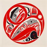 From Eagle Drum by Robert Charles Davidson, 1990, serigraph on paper, sold Feb 2025