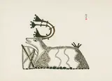 Shaman's Tent by Pudlo Pudlat, stonecut on paper, sold Feb 2025