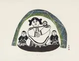 Unekatoati by Pitaloosie Saila, stonecut on paper, sold Feb 2025