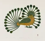 Radiant Owl by Kenojuak Ashevak, stonecut on paper, sold Feb 2025
