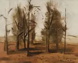Trees Against the Sky by Stanley Morel Cosgrove, oil on canvas, sold Feb 2025