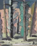 Forest by Stanley Morel Cosgrove, oil on canvas board, sold Feb 2025