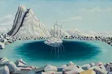 Alpine Scene by Donald M. Flather, acrylic on board, sold Feb 2025