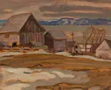 Early Spring, Quebec by A. Y. Jackson, 1927, oil on board, sold Feb 2025