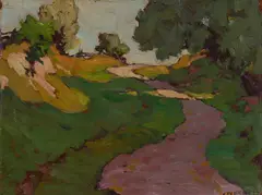 Path by John William Beatty, oil on board, sold Feb 2025