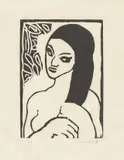 Jeune Fille se coiffant (portrait de Femme) by Maurice de Vlaminck, 1906, Holzschnitt auf Japan, sold Jun 2018