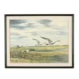Snow Geese in Flight by L. Cook, Oil on canvas, sold Aug 2026