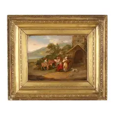 Travelers at Rest by James Leakey, Oil on panel, sold Aug 2026