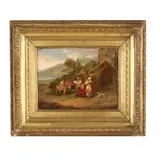 Travelers at Rest by James Leakey, Oil on panel, sold Aug 2026