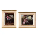 Playing to Muffin / An Appreciative Audience (Two Works) by Roy Pettitt, Oil on artist board, sold Aug 2026