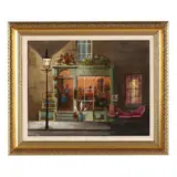 Antique Shop Facade by Deborah Jones, Oil on masonite, sold Aug 2026