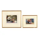Two Floral Still Life Paintings by Peter Toms Arms, Each a watercolor on paper, sold Aug 2026