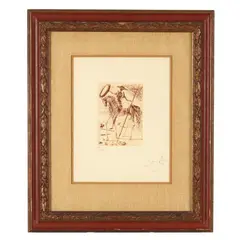 Don Quixote by Salvador Dalí, Etching in sepia, sold Jul 2026