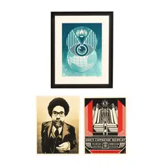 Flint Eye Alert / Cornel West / Church of Consumption (Three Works) by Shepard Fairey, Each a silkscreen print in colors, sold Jul 2026