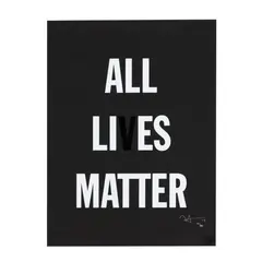 All Lies Matter by Hank Willis Thomas, Screenprint in black and white on black wove paper, sold Jul 2026