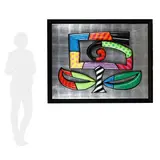 Large Framed Three-Dimensional Floral Wall Hanging by Romero Britto, 3-dimensional screenprinted multiple, sold Jul 2026