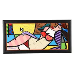 Not a Wallflower by Romero Britto, Mixed-media print on canvas with hand-embellishments, sold Jul 2026