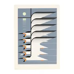 Skimmerscape by Charley Harper, Serigraph in colors, sold Jul 2026