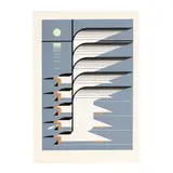 Skimmerscape by Charley Harper, Serigraph on colors on paper, sold Jul 2026