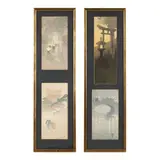 Temple Gate / Temple in Rain / Lanterns, or People with Lanterns Passing Bridge / Evening (Four Works) by Bertha Lum, Each a woodcut print in colors, sold Jul 2026
