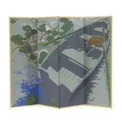 Row Boat (Four Panel Floor Screen) by Jack Beal, Silkscreen print in colors on framed four-panel folding screen, sold Jul 2026