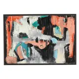Untitled (Black and Pink Abstract) by Ola Maie Foushee, Oil on Masonite, sold Jul 2026
