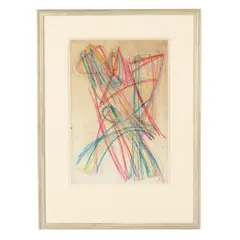 Untitled (Abstract Line Drawing in Color) by Stanley William Hayter, Crayon on paper, sold Jul 2026