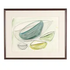 Untitled (Green Forms) by Dale Chihuly, Charcoal and watercolor on arches paper, sold Jul 2026