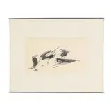 Birds in Motion by Juliet Appleby, Ink on paper, sold Jul 2026