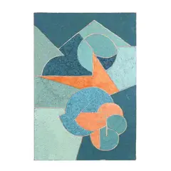 Untitled (Coral and Blue Abstract) by Gilbert Thevenot, Oil and sand on canvas, sold Jul 2026