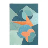 Untitled (Coral and Blue Abstract) by Gilbert Thevenot, Oil and sand on canvas, sold Jul 2026