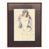 Girl in Robe by Edward Reep, Pencil and wash on paper, sold Jul 2026