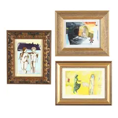 Three Figural Studies by Martin Mull, Each a pencil and watercolor on paper painting, sold Jul 2026
