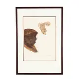 Untitled (two heads) by A. B. Jackson, Watercolor and graphite on paper, sold Jul 2026