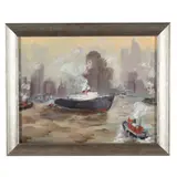 Steam Ships at New York Harbor by Don Macaulay, Acrylic on canvas, sold Jul 2026