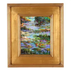 Red & White Pond Flowers by Thomas DeDecker, Oil on panel, sold Jul 2026