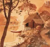 Au bord de rivière by Le Trung, 1947, Aquarelle sur papier, sold Oct 2019