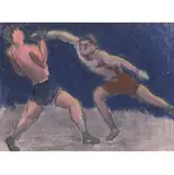 Le combat by Paul Rebeyrolle, circa 1944, Pastel gras et mine de plomb sur papier, sold Oct 2015
