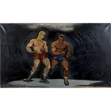 Jean Marais contre Asane Diouf by Jean Boullet, Huile sur toile, sold Oct 2015