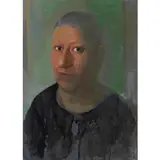 Portrait by Edouardos Sakayan, 1985, Huile sur carton, sold Jun 2015