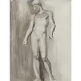 Etude de la sculpture d'Antinous, vers 1936 / 38 by Louise Bourgeois, Fusain sur papier, sold Jun 2015