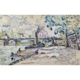Le pont des Arts by Paul Signac, Aquarelle et fusain, sold Jun 2015