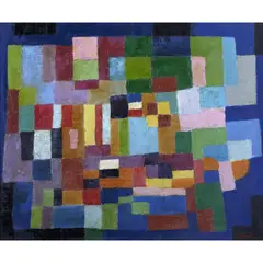 Composition abstraite by Nejad Melih Devrim, 1962, Huile sur toile, sold Jun 2015